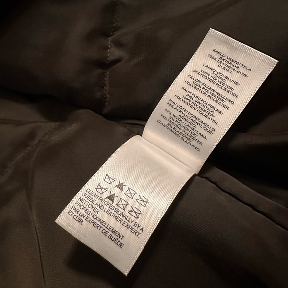 LUCKY BRAND Men's Leather Aviator Jacket With Faux Shearling Collar - Picture 12 of 15